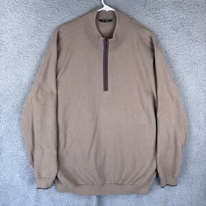 Rhone Commuter 1/4‎ Zip Sweater Mens 2XL Tan Beige Knit Casual Pullover